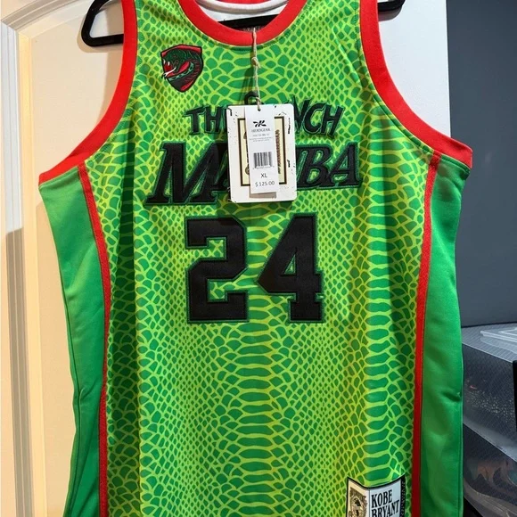 Kobe Bryant Green Mamba Grinch Basketball Jersey XL - Picture 3 of 5
